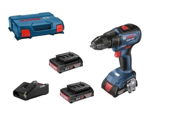 Bosch Wiertarko-wkrętarka akumulatorowa GSR 18V-50 3 x 2,0 Ah, ładowarka GAL18V-20, L-Case