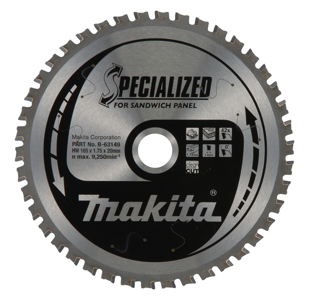 Makita Tarcza tnąca Specjalized do płyt warstwowych 165x20 z42