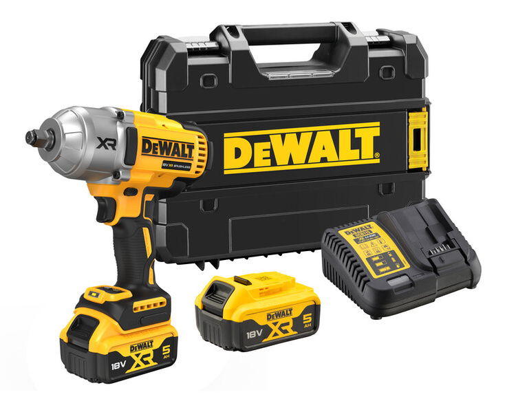Dewalt Akumulatorowy klucz udarowy DCF900P2T-QW 18V, 1355 Nm 1/2" , 2x 5.0 Ah, ładowarka, walizka TSTAK