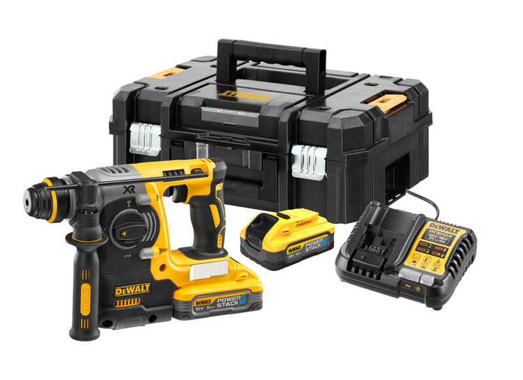 Dewalt Akumulatorowa młotowiertarka SDS-Plus DCH273H2T-QW 2.1J 18V XR 24 mm, 2 x 5.0 Ah Powerstack, ładowarka, walizka TSTAK