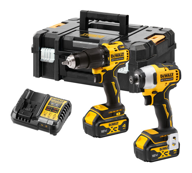 Dewalt Zestaw Combo 18V DCK2062M2T-QW (Wkrętarka DCD709 + Zakrętak DCF809) , 2 x 4.0 Ah, ładowarka, walizka TSTAK
