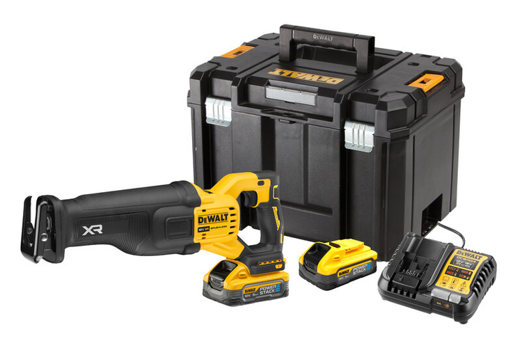 Dewalt Akumulatorowa piła szablasta DCS386H2T-QW 18V, 2 x 5.0 Ah Powerstack, ładowarka, w walizce TSTAK