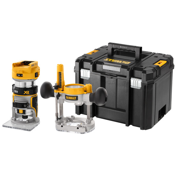 Dewalt Akumulatorowa frezarka górnowrzecionowa 18V uchwyt 8 mm DCW604NT-XJ bez akumulatorów i ładowarki, walizka TSTAK