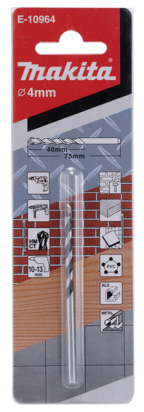 Makita Wiertło uniwersalne HM/CT 4x40/75 mm