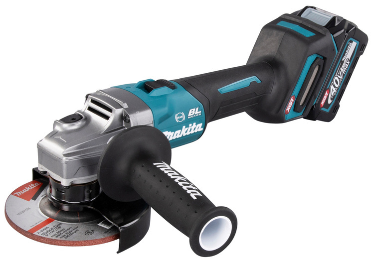 Makita Akumulatorowa szlifierka kątowa 125 mm XGT 40Vmax, 2x akumulator BL4040 (40 V max / 4,0 Ah) XGT, ładowarka DC40RA, walizka Makpac 3